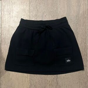 ALO Scholar Knit Cargo Skirt - Black